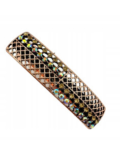 Klamra Francuska z kamieniami cyrkonie AŻUROWA MIEDZIANA...