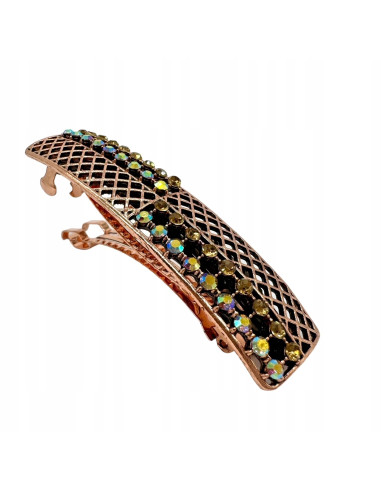 Klamra Francuska z kamieniami cyrkonie AŻUROWA...