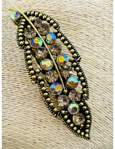 Klamra Francuska z kamieniami cyrkonie STARE...