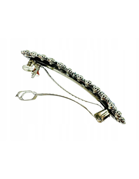Klamra Francuska z kamieniami SREBRNA KOKARDKA Lolita Accessories