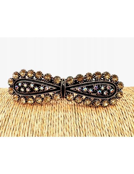Klamra Francuska z kamieniami MIEDZIANA KOKARDKA Lolita Accessories