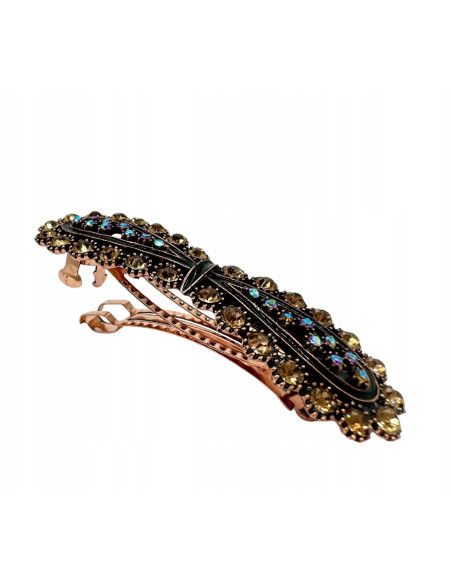 Klamra Francuska z kamieniami MIEDZIANA KOKARDKA Lolita Accessories