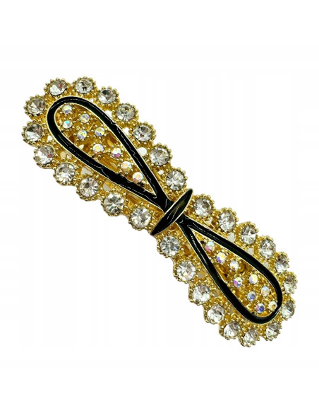 Klamra Francuska z kamieniami ZŁOTA KOKARDKA Lolita Accessories