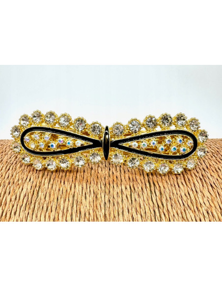 Klamra Francuska z kamieniami ZŁOTA KOKARDKA Lolita Accessories