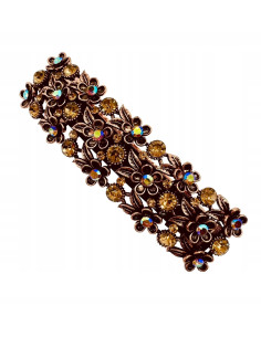 Klamra Francuska z kamieniami cyrkonie MIEDZIANE KWIATKI...