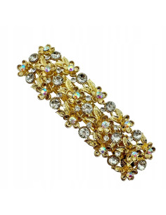 Klamra Francuska z kamieniami cyrkonie ZŁOTE KWIATKI...