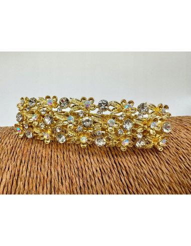 Klamra Francuska z kamieniami cyrkonie ZŁOTE...