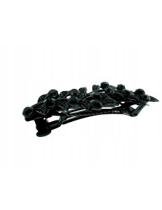 Klamra Francuska z kamieniami cyrkonie CZARNE LISTKI... 2