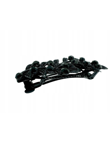 Klamra Francuska z kamieniami cyrkonie CZARNE...