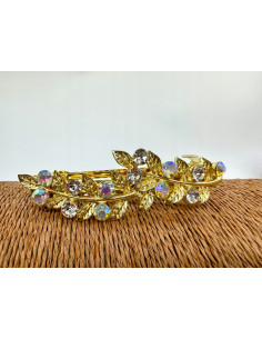 Klamra Francuska z kamieniami cyrkonie ZŁOTY LIŚĆ Lolita... 2