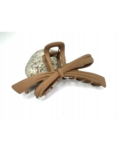 Klamra do włosów brązowa Kokarda kolory Nude...
