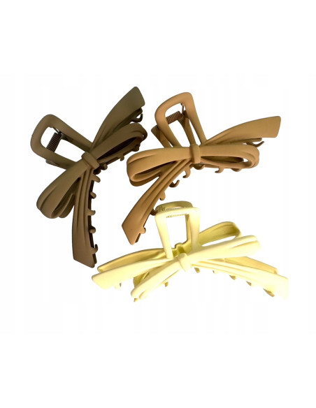 Klamra do włosów brązowa Kokarda kolory Nude Lolita Accessories