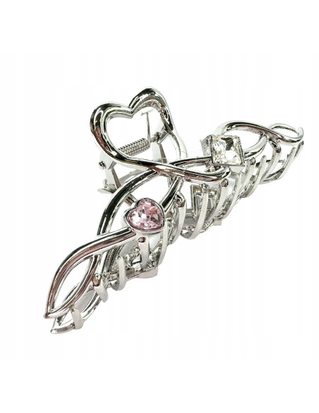 Metalowa Klamra do włosów Lolita Accessories srebrna z kamieniami