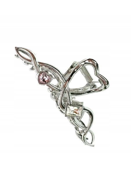 Metalowa Klamra do włosów Lolita Accessories srebrna z kamieniami