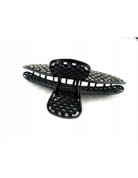 Metalowa Klamra do włosów Duży Lolita Accessories Grafitowa z Cyrkoniami