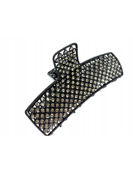 Metalowa Klamra do włosów Duży Lolita Accessories Grafitowa z Cyrkoniami