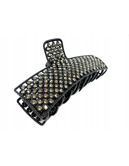 Metalowa Klamra do włosów Duży Lolita Accessories Grafitowa z Cyrkoniami