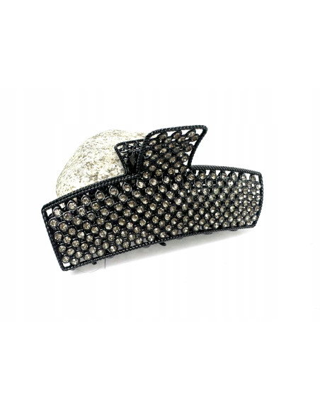 Metalowa Klamra do włosów Duży Lolita Accessories Grafitowa z Cyrkoniami