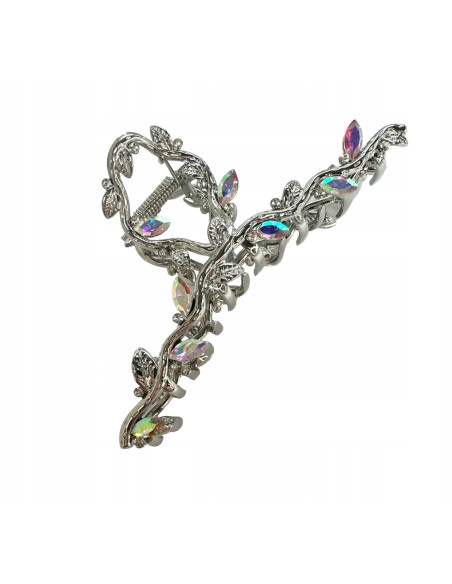 Metalowa Klamra do włosów Lolita Accessories srebrna z kamieniami
