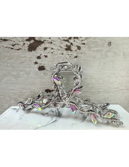 Metalowa Klamra do włosów Lolita Accessories srebrna z kamieniami