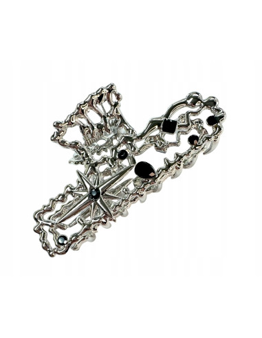 Metalowa Klamra do włosów Lolita Accessories srebrny z cyrkoniami