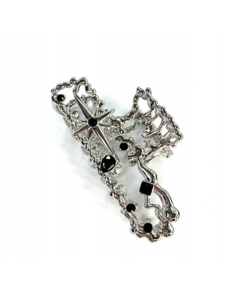 Metalowa Klamra do włosów Lolita Accessories srebrny z cyrkoniami