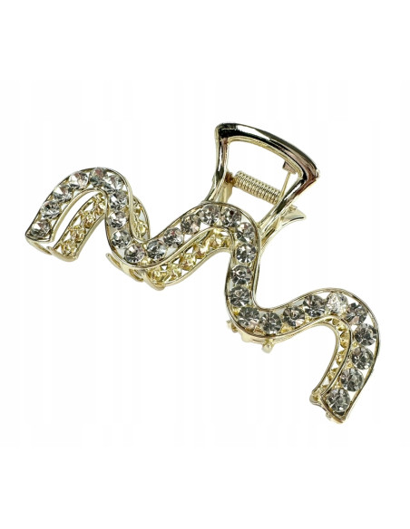 Klamra metalowa do włosów Lolita Accessories złota z cyrkoniami