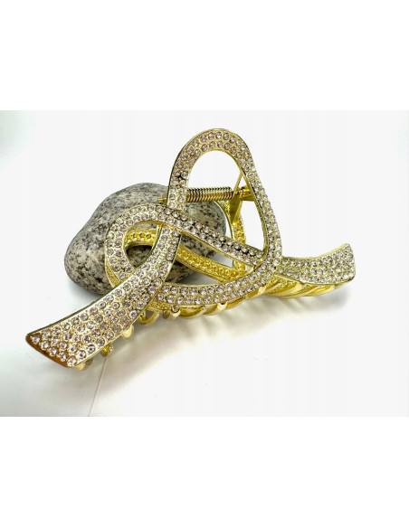 Klamra metalowa do włosów Lolita Accessories złota z cyrkoniami Precel