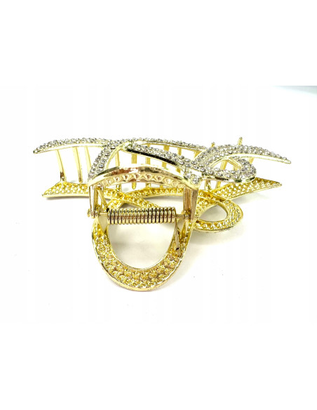 Klamra metalowa do włosów Lolita Accessories złota z cyrkoniami Precel