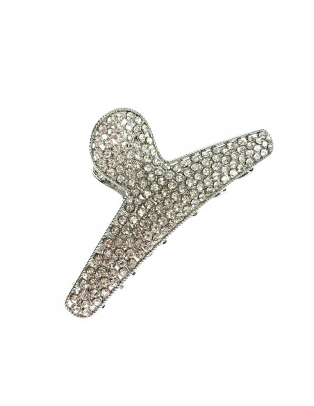 Metalowa Klamra do włosów Lolita Accessories srebrna z cyrkoniami