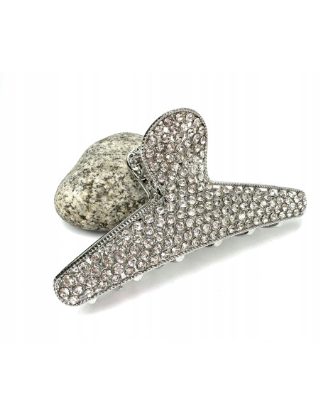 Metalowa Klamra do włosów Lolita Accessories srebrna z cyrkoniami