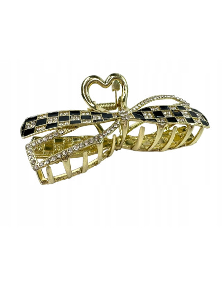 Klamra metalowa do włosów Lolita Accessories złota z cyrkoniami KOKARDA