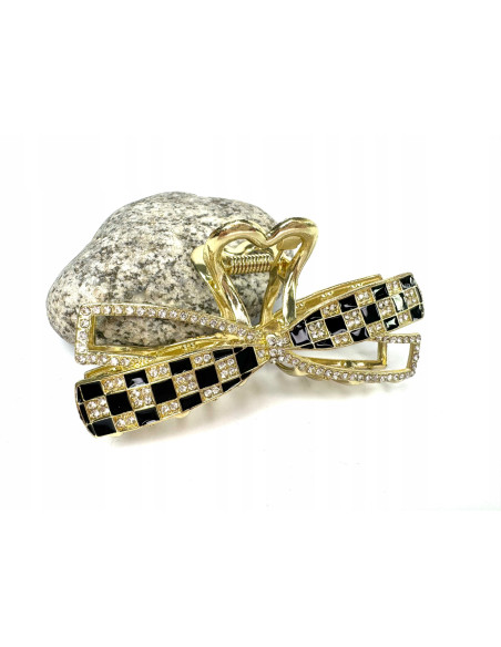 Klamra metalowa do włosów Lolita Accessories złota z cyrkoniami KOKARDA