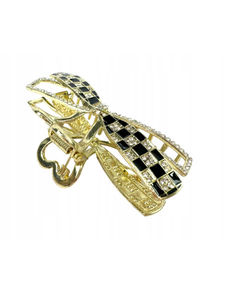 Klamra metalowa do włosów Lolita Accessories złota z cyrkoniami KOKARDA