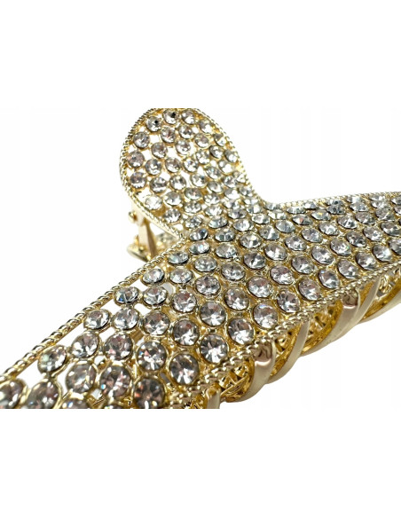 Klamra metalowa do włosów Lolita Accessories złota z cyrkoniami