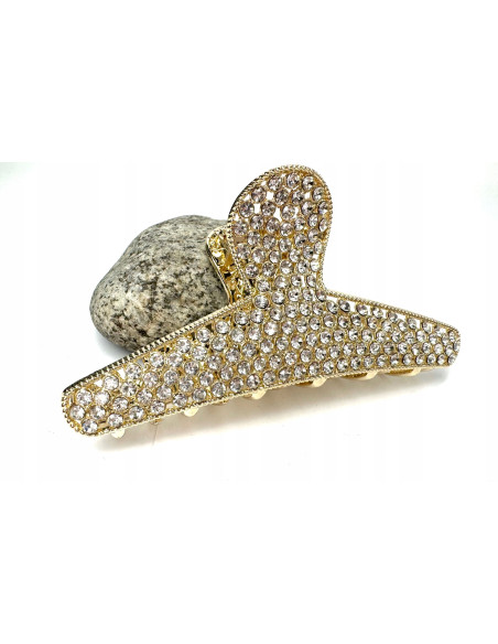 Klamra metalowa do włosów Lolita Accessories złota z cyrkoniami