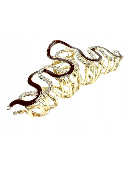 Klamra metalowa do włosów Lolita Accessories złota z cyrkoniami