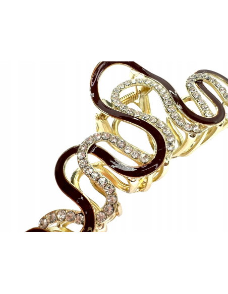 Klamra metalowa do włosów Lolita Accessories złota z cyrkoniami