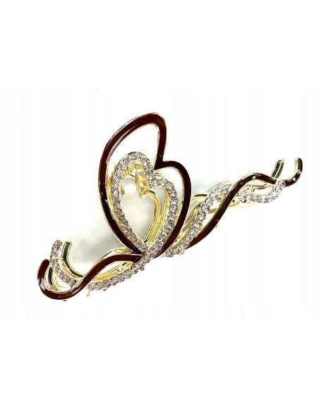 Klamra metalowa do włosów Lolita Accessories złota z cyrkoniami