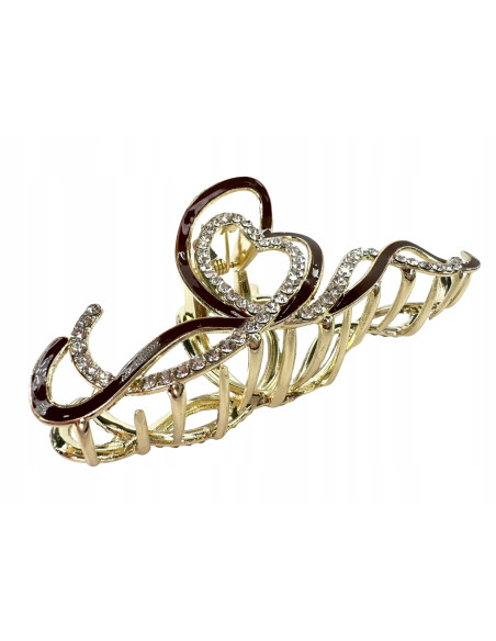 Klamra metalowa do włosów Lolita Accessories złota z cyrkoniami