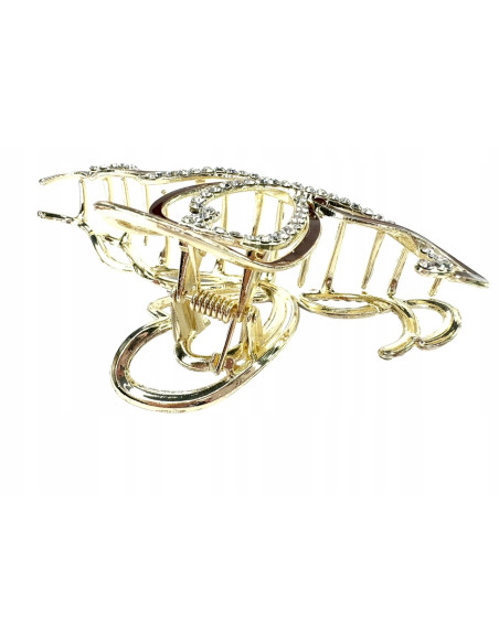 Klamra metalowa do włosów Lolita Accessories złota z cyrkoniami
