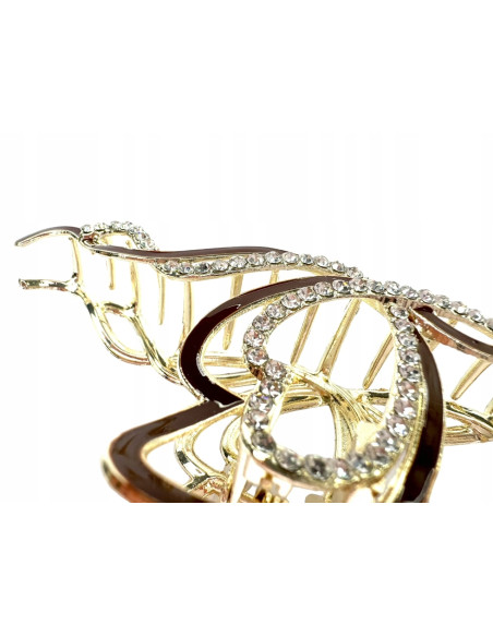 Klamra metalowa do włosów Lolita Accessories złota z cyrkoniami