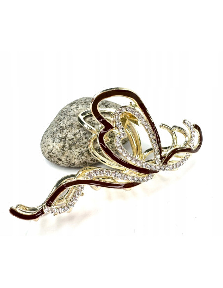 Klamra metalowa do włosów Lolita Accessories złota z cyrkoniami