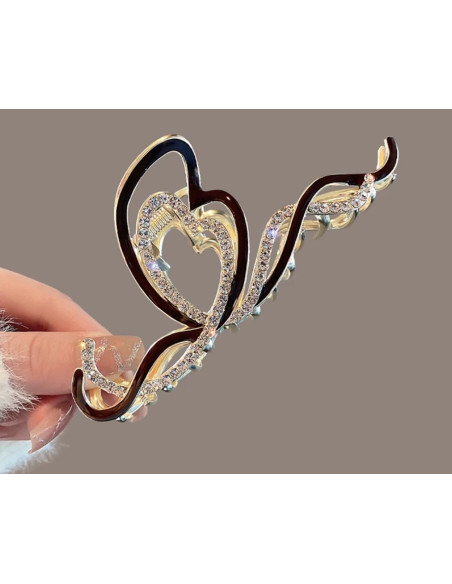 Klamra metalowa do włosów Lolita Accessories złota z cyrkoniami