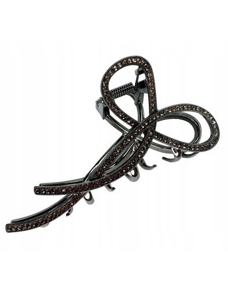 Metalowa Klamra do włosów Lolita Accessories Grafitowa z cyrkoniami