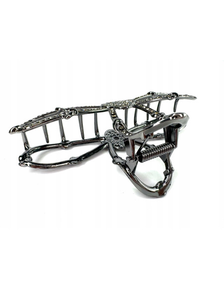 Metalowa Klamra do włosów Lolita Accessories Grafitowa z cyrkoniami