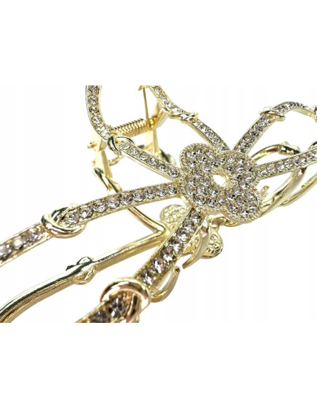 Klamra metalowa do włosów Lolita Accessories złota z cyrkoniami