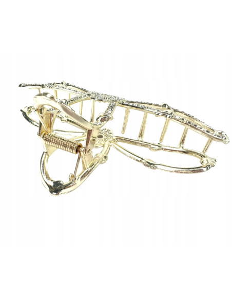 Klamra metalowa do włosów Lolita Accessories złota z cyrkoniami