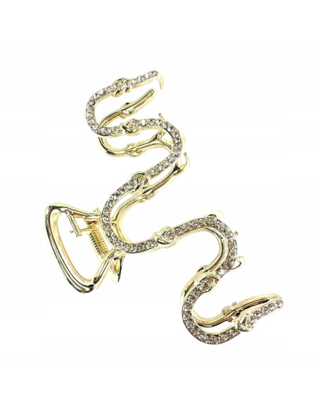 Klamra metalowa do włosów Lolita Accessories złota z cyrkoniami