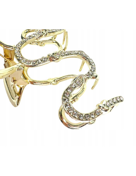 Klamra metalowa do włosów Lolita Accessories złota z cyrkoniami